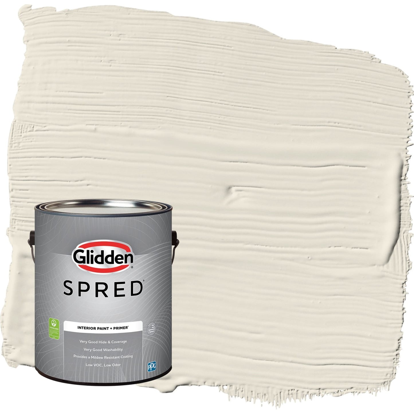 Glidden Spred Focus / Off White Flat Interior Paint with Primer, 1 Gallon