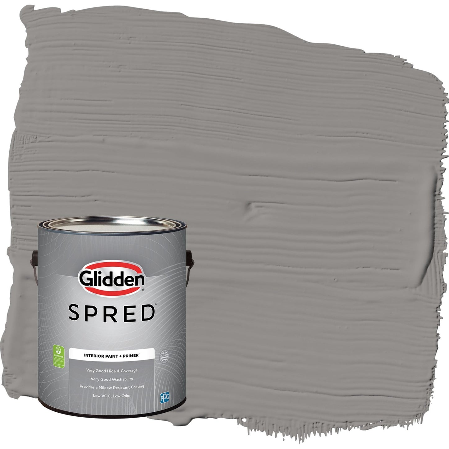 Glidden Spred Antique Silver / Grey, Semi-Gloss Interior Paint with Primer, 1 Gallon