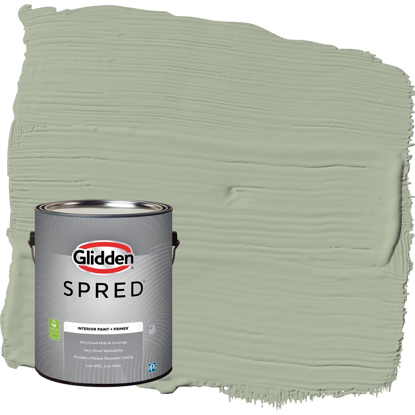 Glidden Spred Gargoyle / Green, Flat Interior Paint with Primer, 1 Gallon