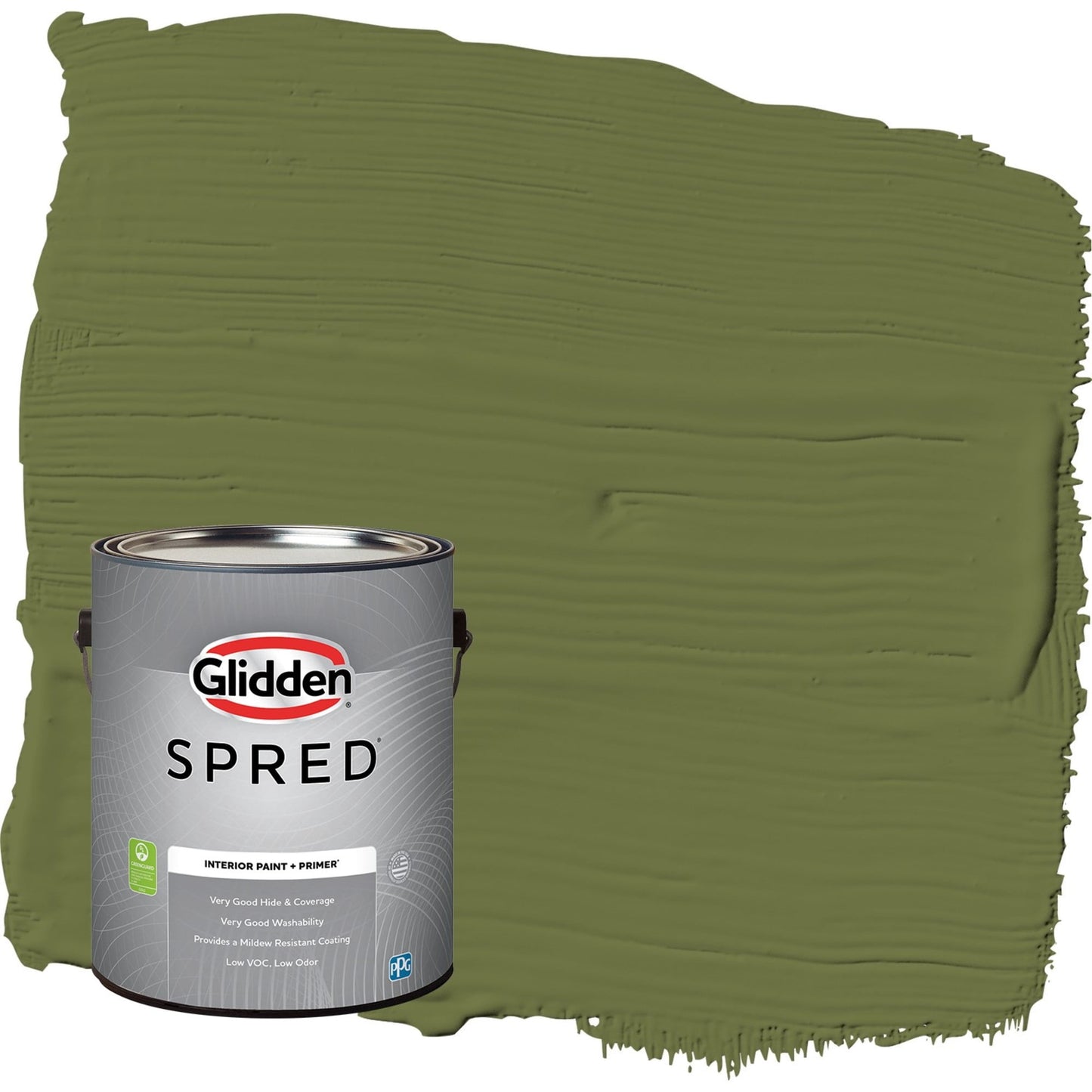 Glidden Spred Oakmoss / Green, Eggshell Interior Paint with Primer, 1 Gallon