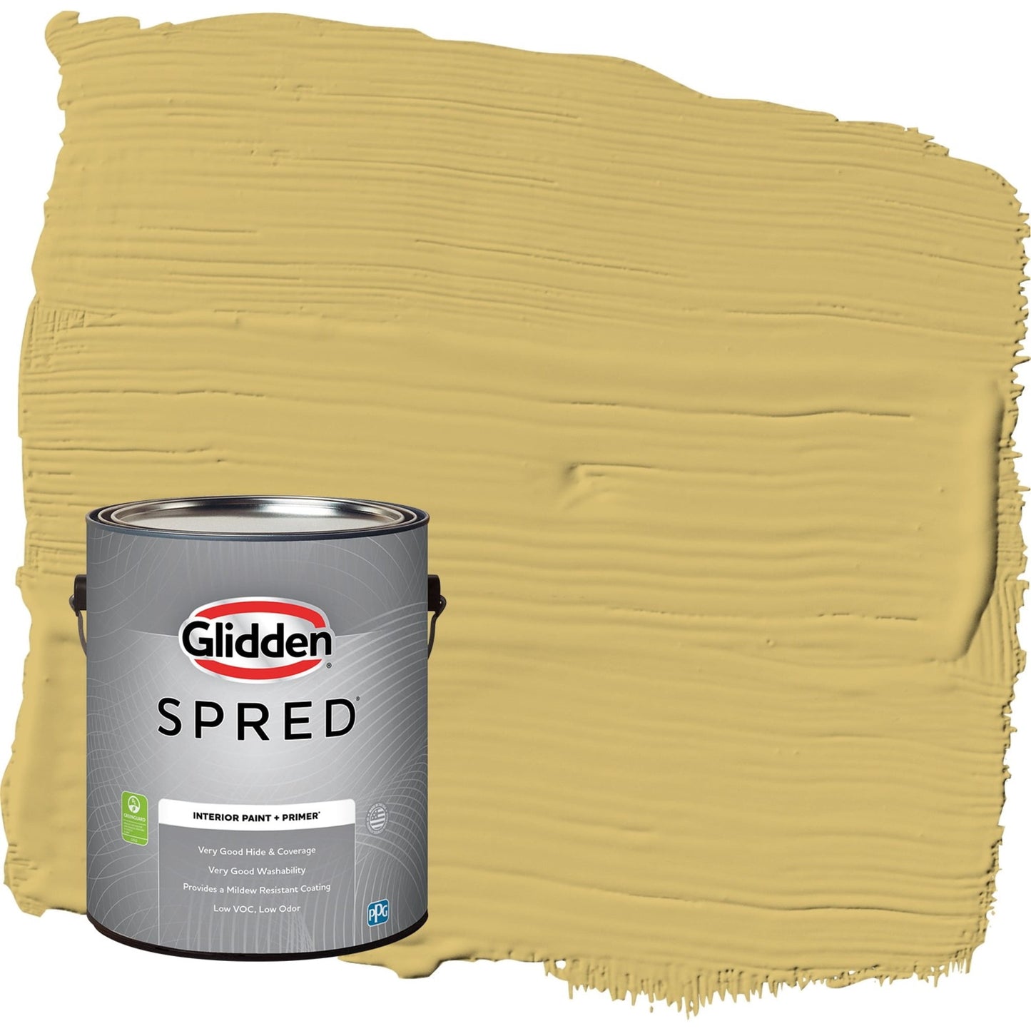 Glidden Spred Spicy Mustard / Yellow, Semi-Gloss Interior Paint with Primer, 1 Gallon