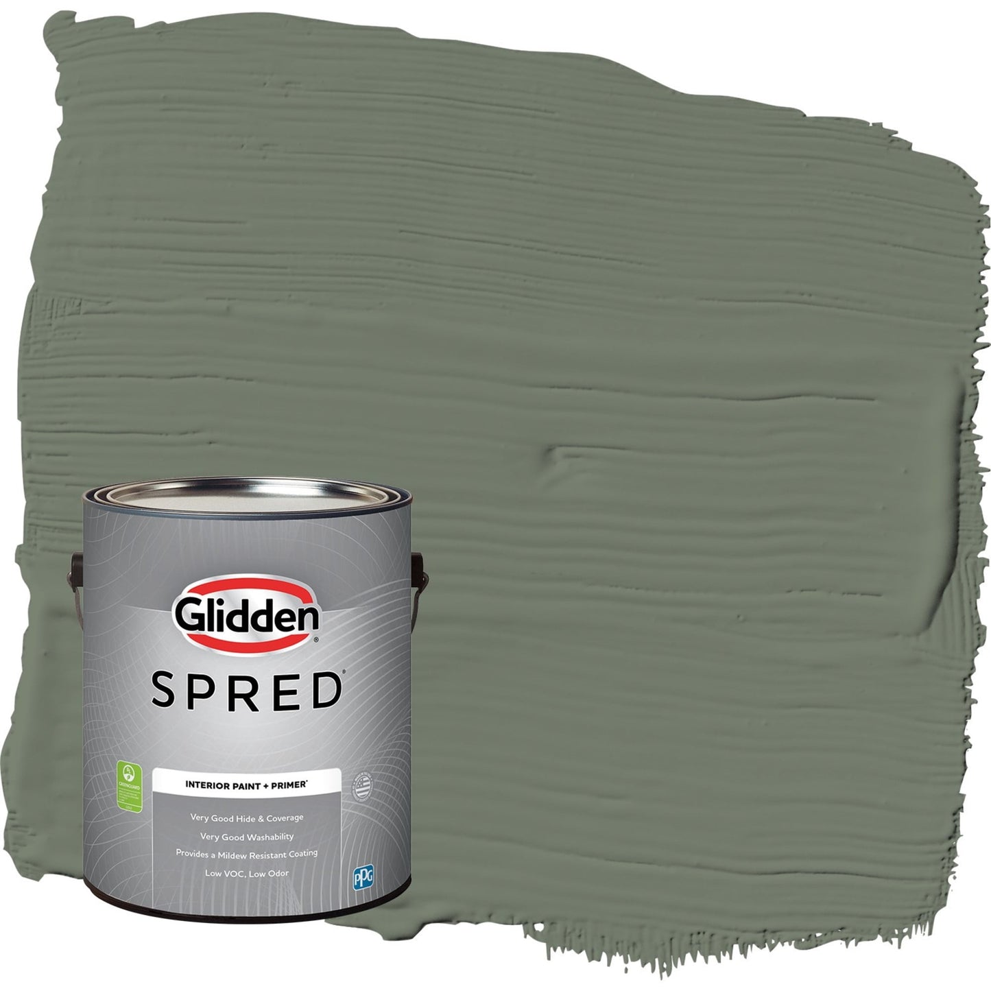 Glidden Spred Thyme Green / Green, Flat Interior Paint with Primer, 1 Gallon