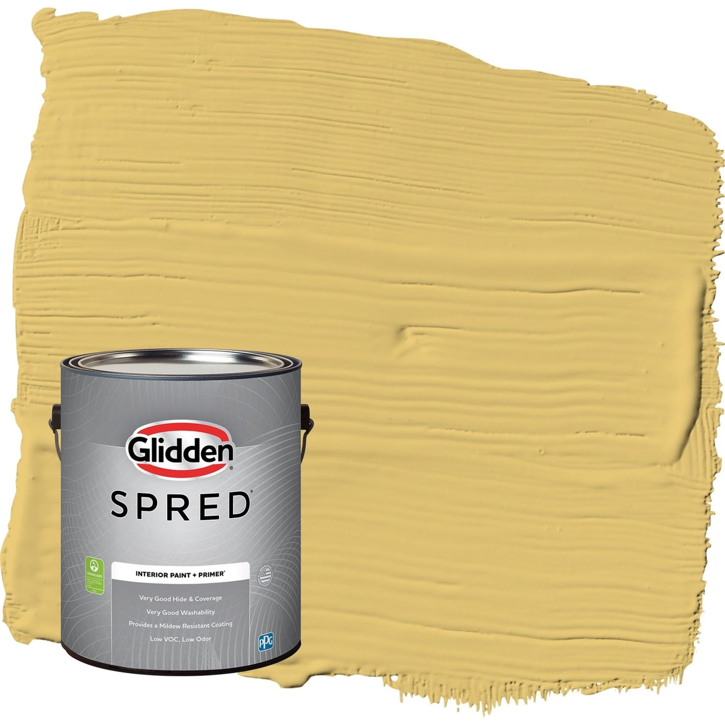 Glidden Spred Tropical Siesta / Yellow, Flat Interior Paint with Primer, 1 Gallon