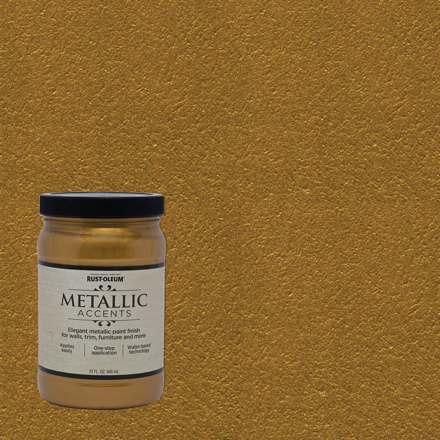 2 Pack, Gold Mine, Rust-Oleum Metallic Accents Paint- 253607, Quart