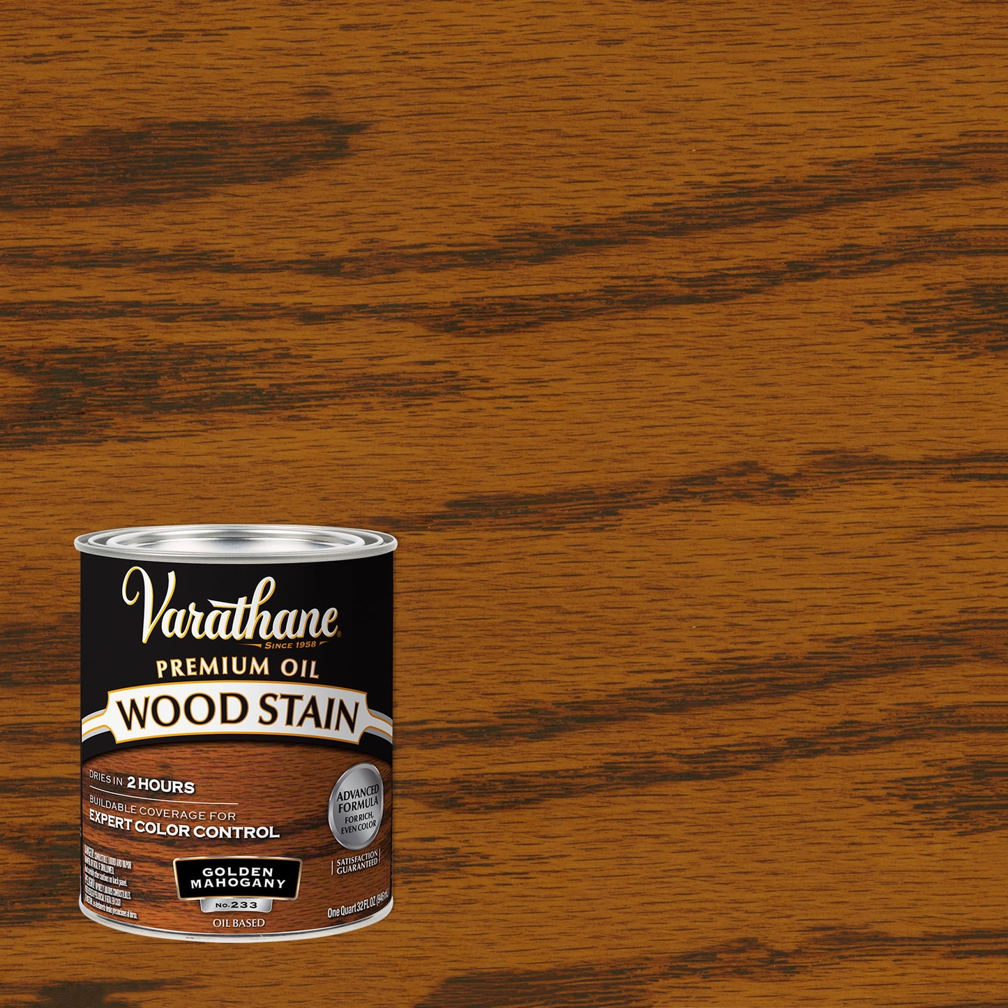 2 Pack, Golden Mahogany, Varathane Premium Oil-Based Interior Wood Stain-211718H, Quart