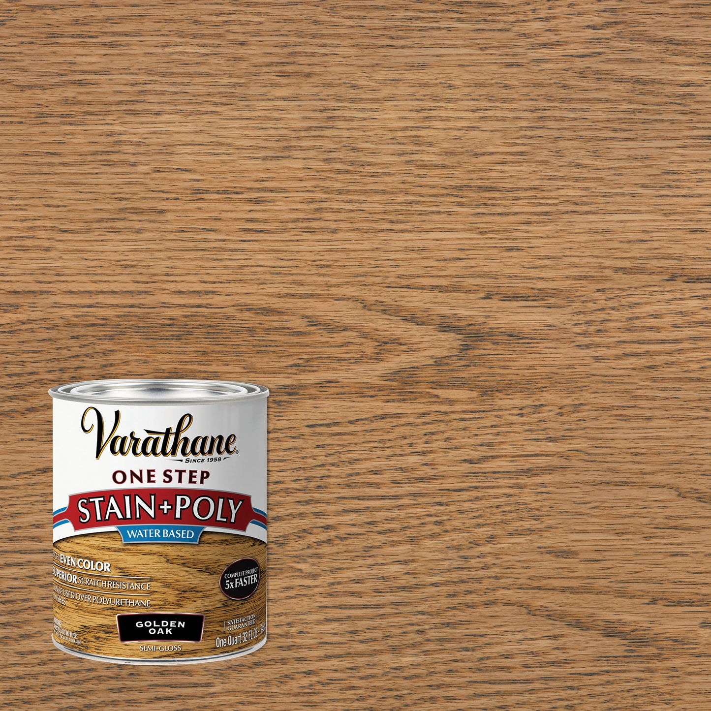 2 Pack, Golden Oak, Varathane Stain + Polyurethane Water-Based, Semi-Gloss -336358, Quart