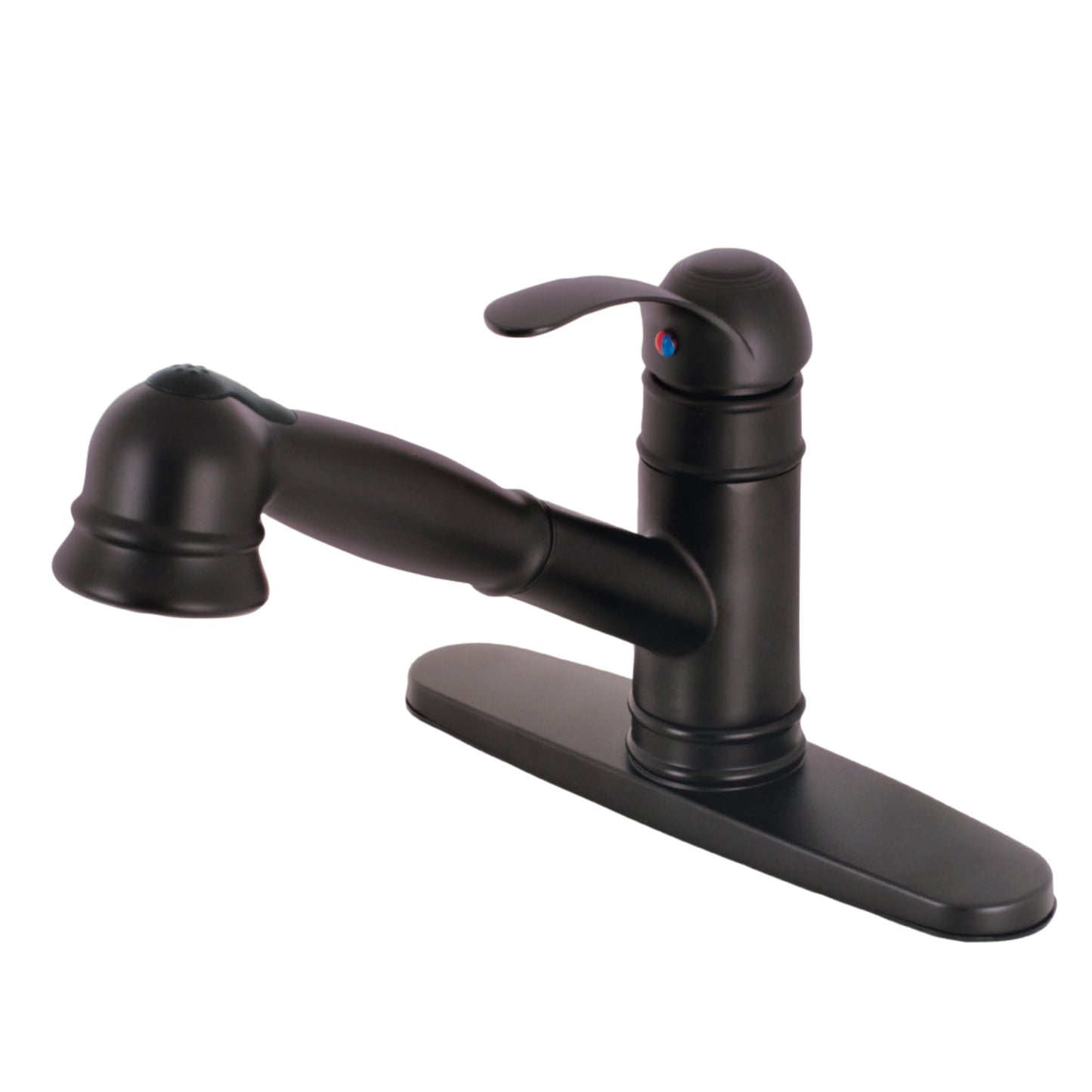 Kingston Brass GSC7575WEL Single-Handle 1-or-3 Hole Deck Mount Pull-Out Sprayer Kitchen Faucet in Oil Rubbed Bronze