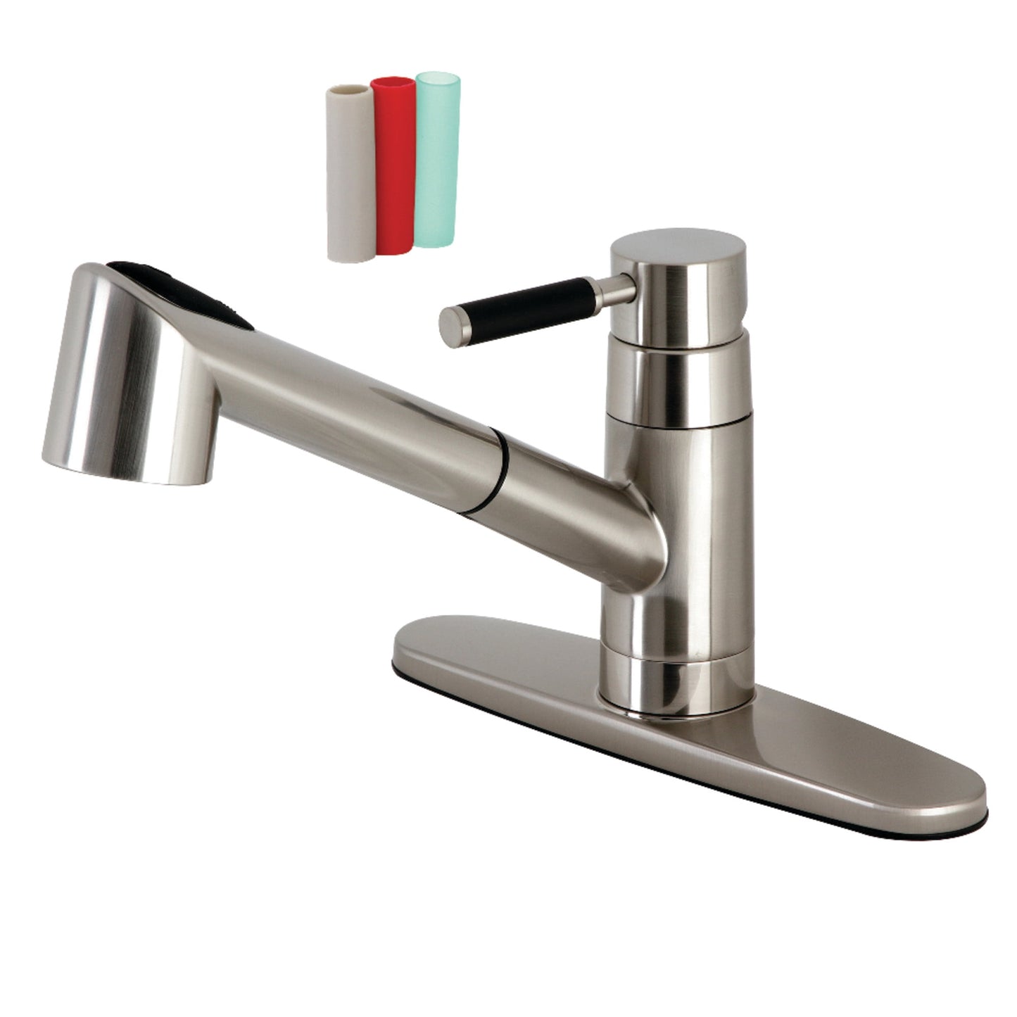 Gourmetier GSC8571DKL Kaiser Single-Handle Pull-Out Kitchen Faucet, Polished Chrome