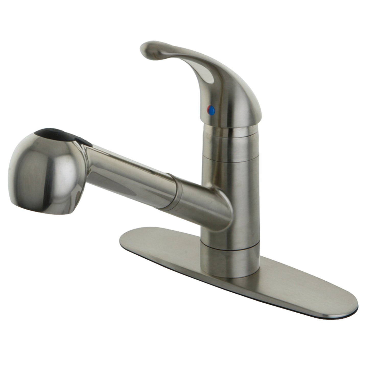 Kingston Brass GSC881NCLSP Single-Handle 1-or-3 Hole Deck Mount Pull-Out Sprayer Kitchen Faucet in Polished Chrome