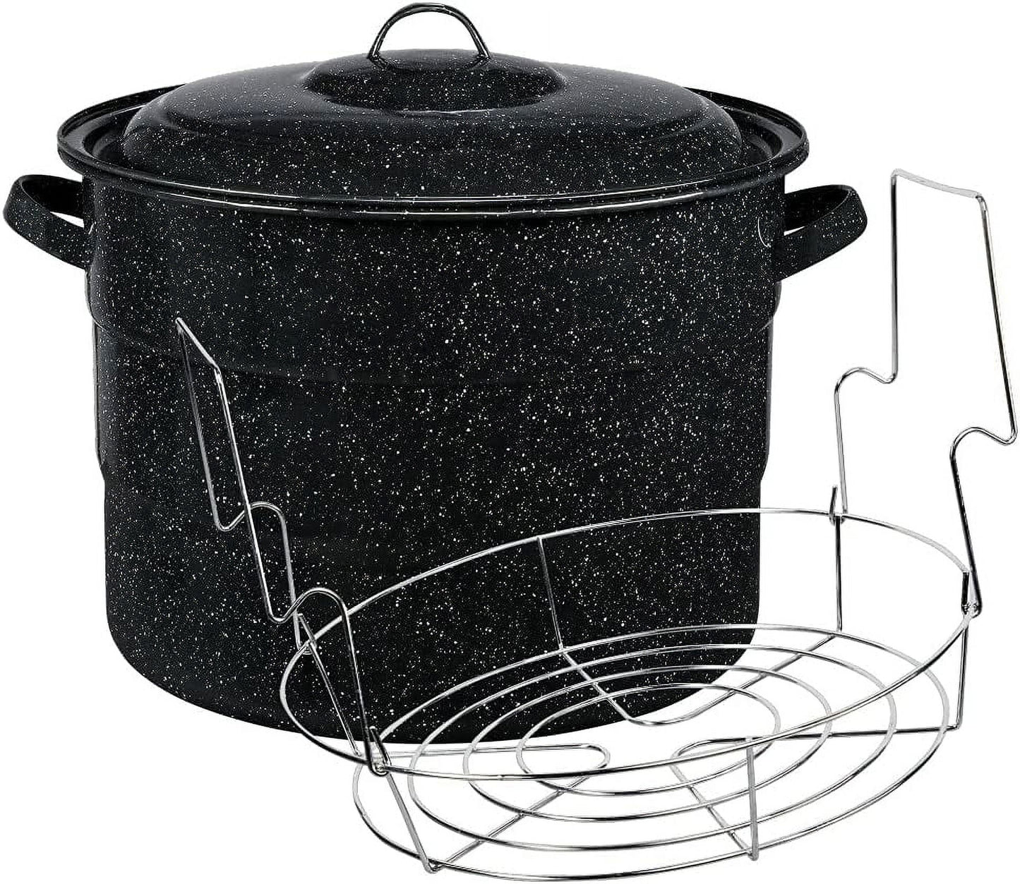 Granite Ware 21.5 Quart Water Bath Canner with Rack for Jam, Salsa and Pickles