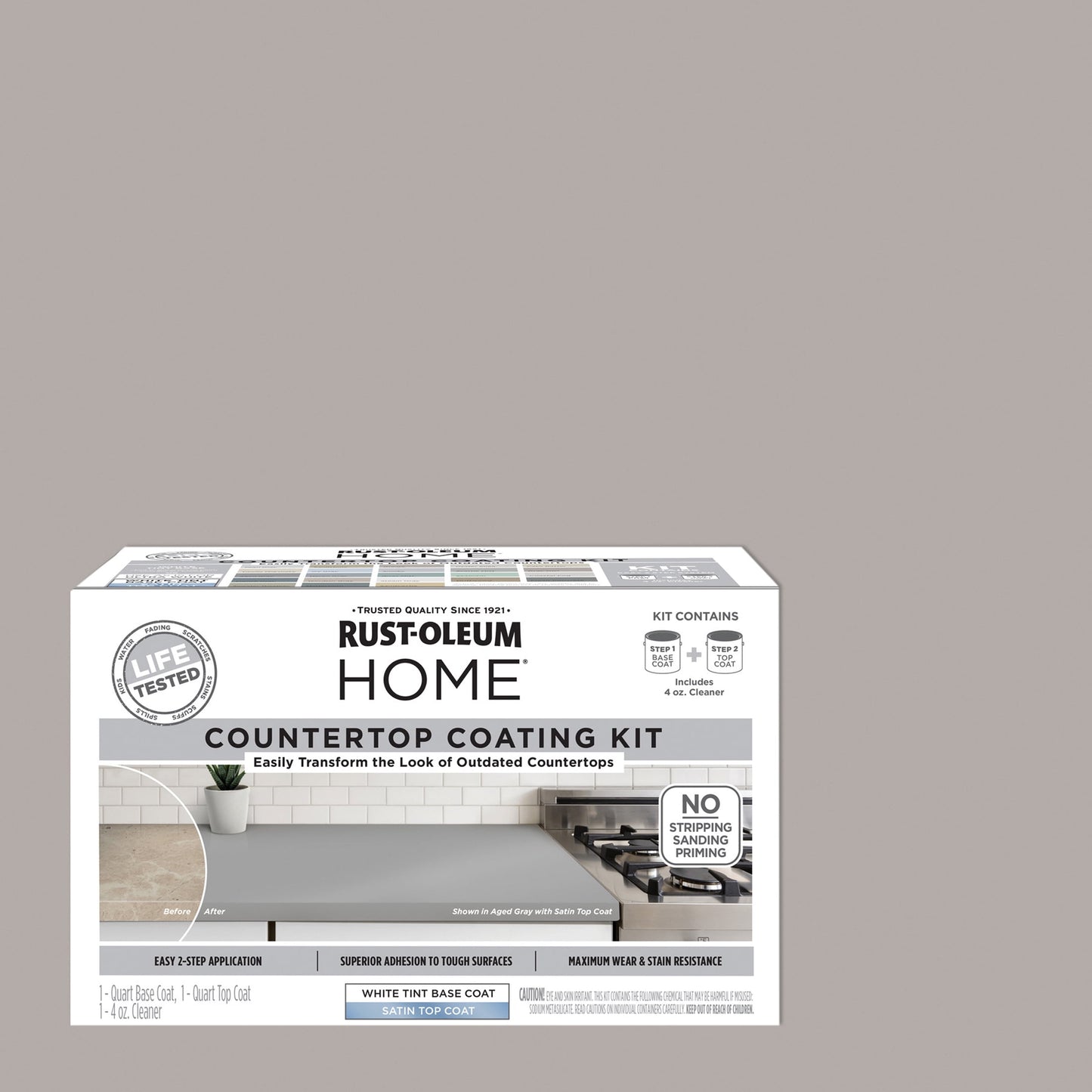 Gray Owl, Rust-Oleum HOME Countertop Satin Coating Kit-38496207T, Quart