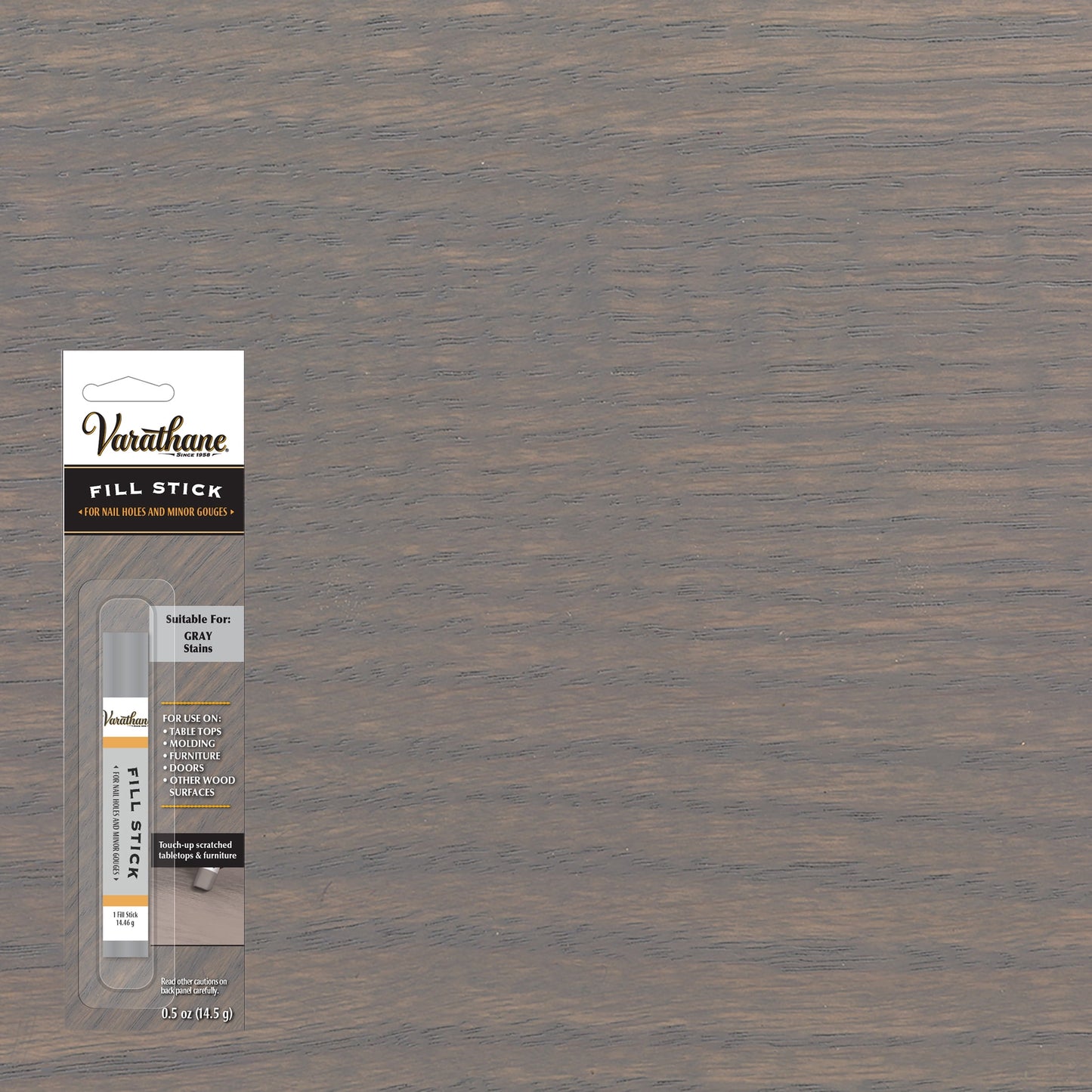 6 Pack, Gray, Varathane Premium Wood Repair Fill Stick-359932, 0.5 oz