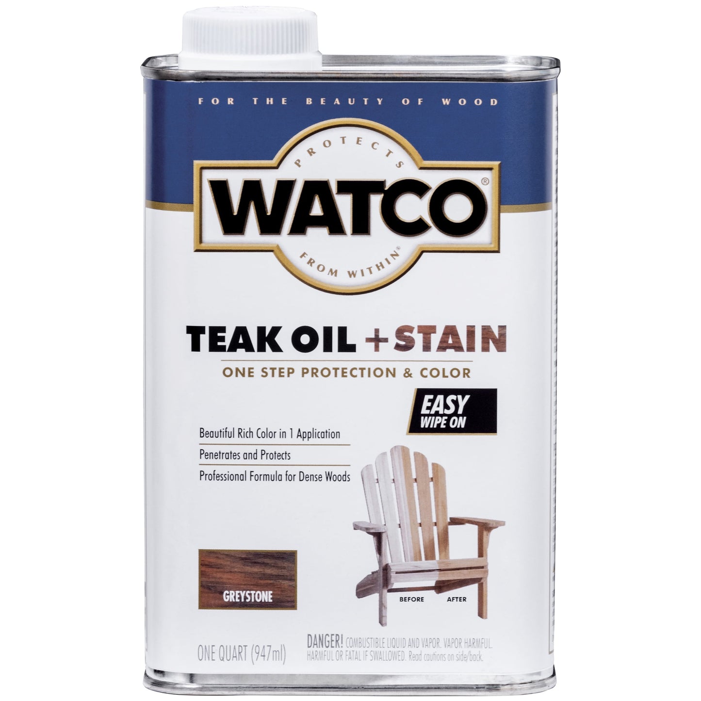4 Pack, Greystone , Watco Teak Oil + Stain - 348759, Quart