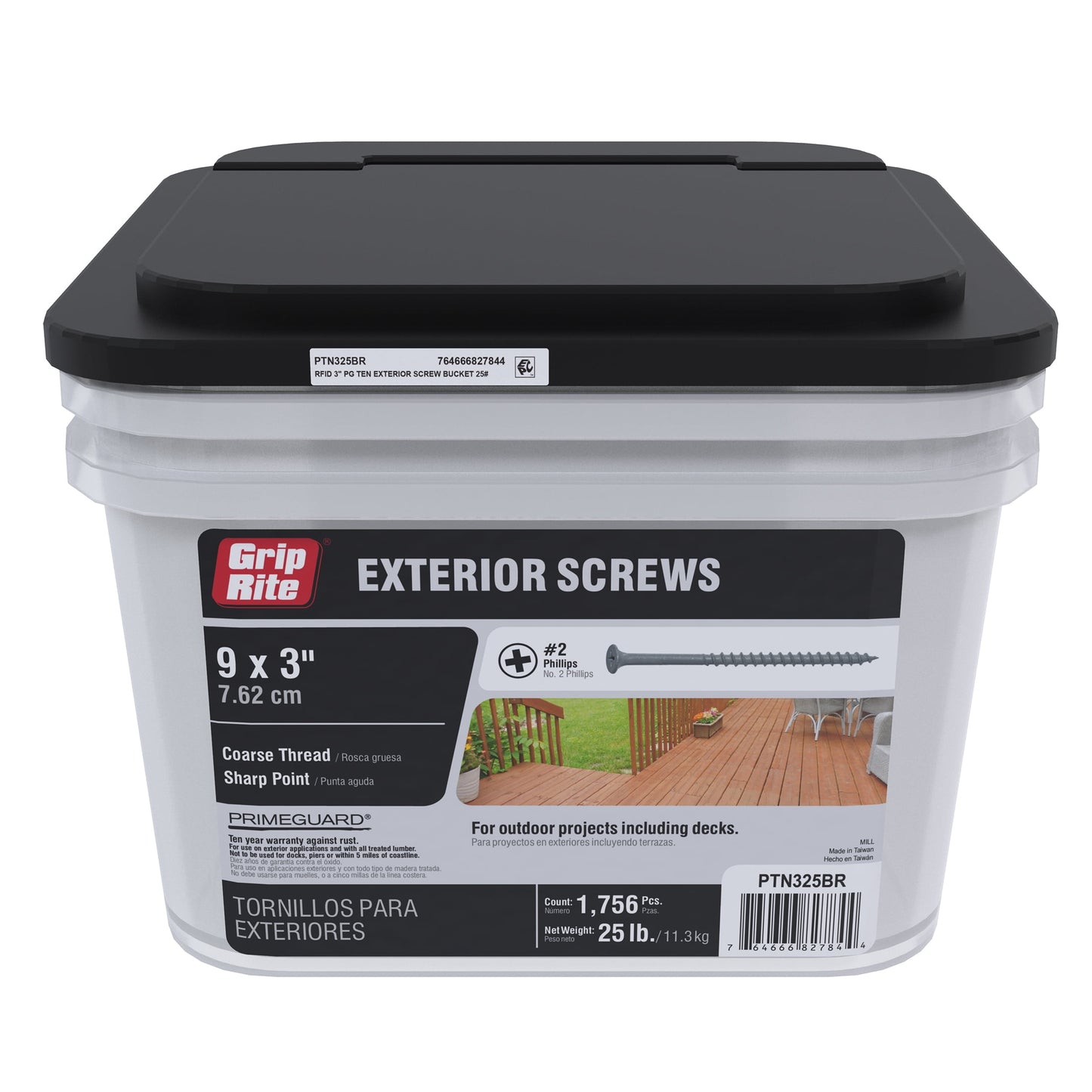 Grip-Rite PrimeGuard Ten #9 x 3 in. Wood to Wood Deck Screw 25 lb.