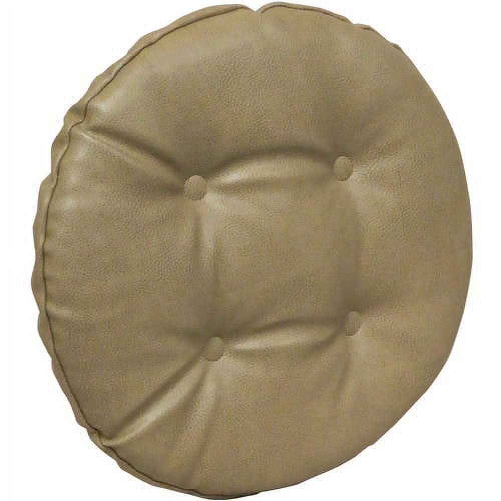Gripper Non-Slip 14" x 14" Faux Leather Tufted Barstool Cushions, Set of 2