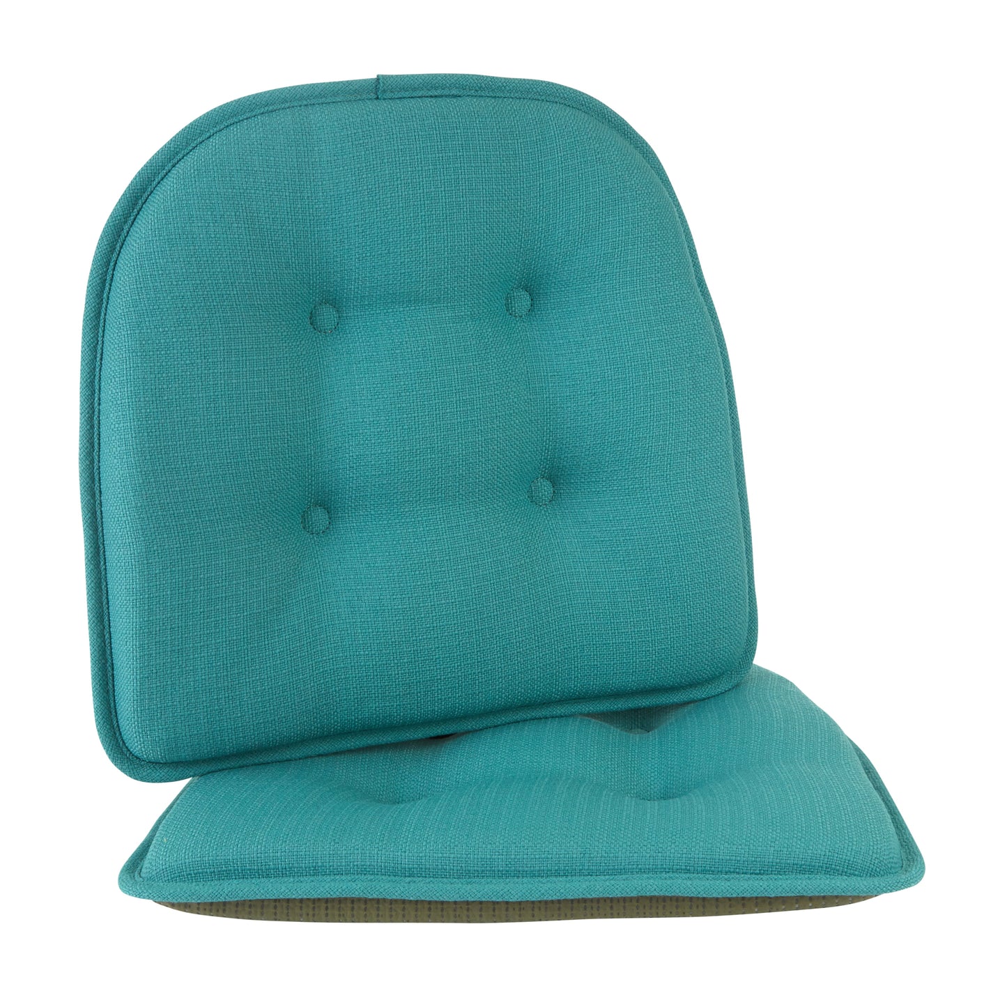 Gripper Non-Slip 15" x 16" Omega Tufted Chair Cushions, Set of 2, Teal