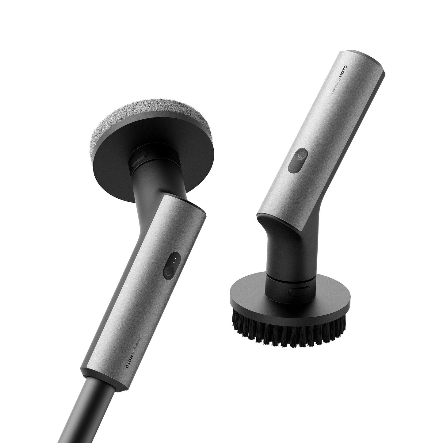 HOTO Household Cleaning Spin Scrubber with 6 Brush Heads, Long Handle and Waterproof