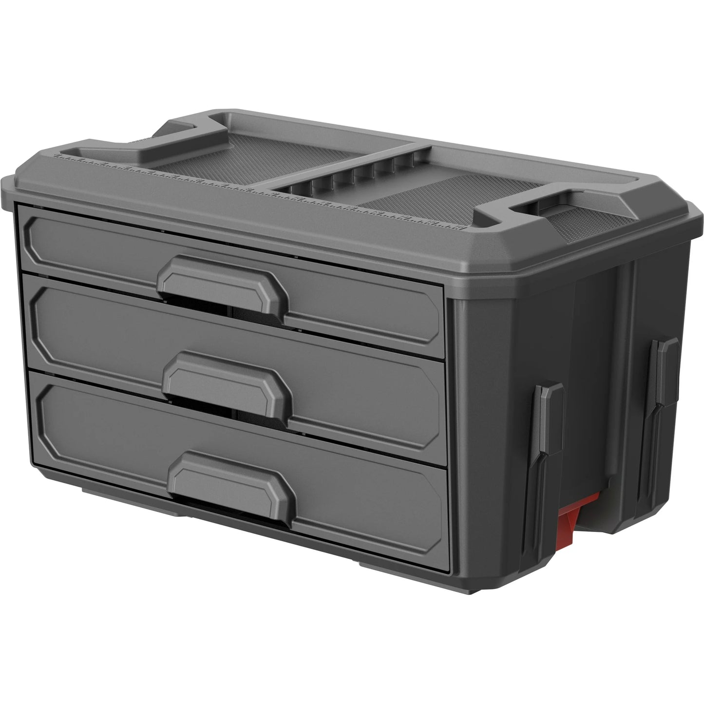 Hyper Tough Hyper Stack 2 Drawer Plastic Tool Box – Stackable Storage Organizer with Dual Sliding Drawers