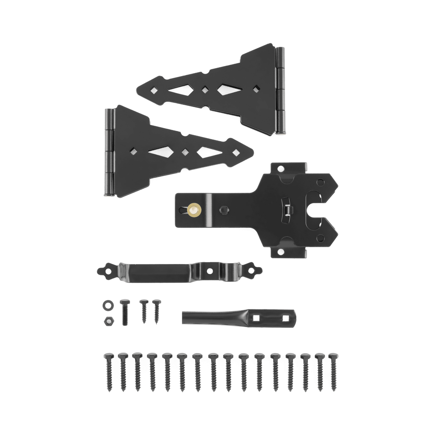Hyper Tough 8 inch Black Deluxe Steel Latch Gate Kit,Mounting Hardware Included