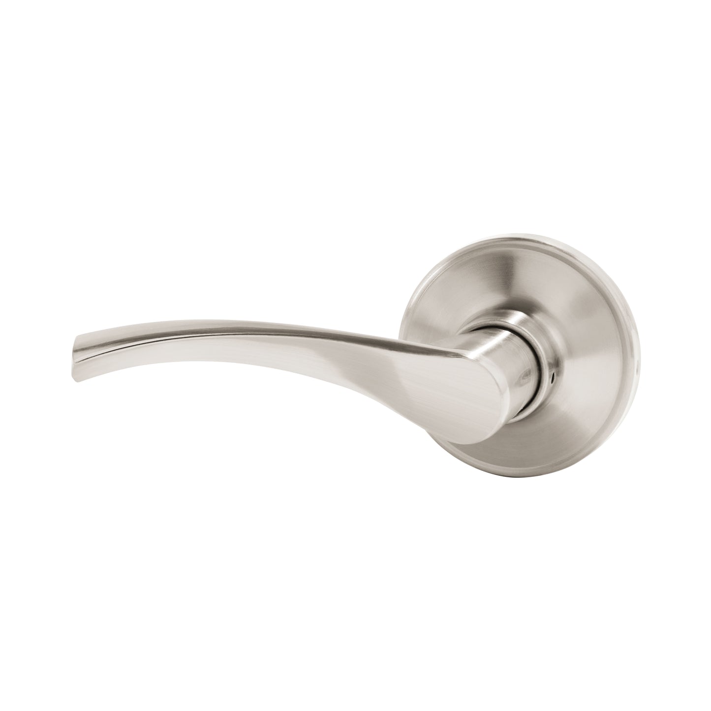 Hyper Tough Non-Locking Hall and Closet Lever in Satin Nickel with Round Rosette