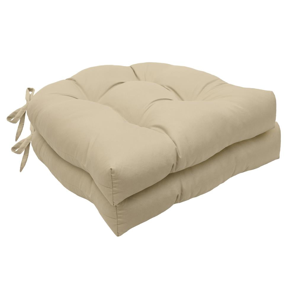 Habitat TUFTED CHAIR PAD PACK OF 2 15 x 15 BUFF