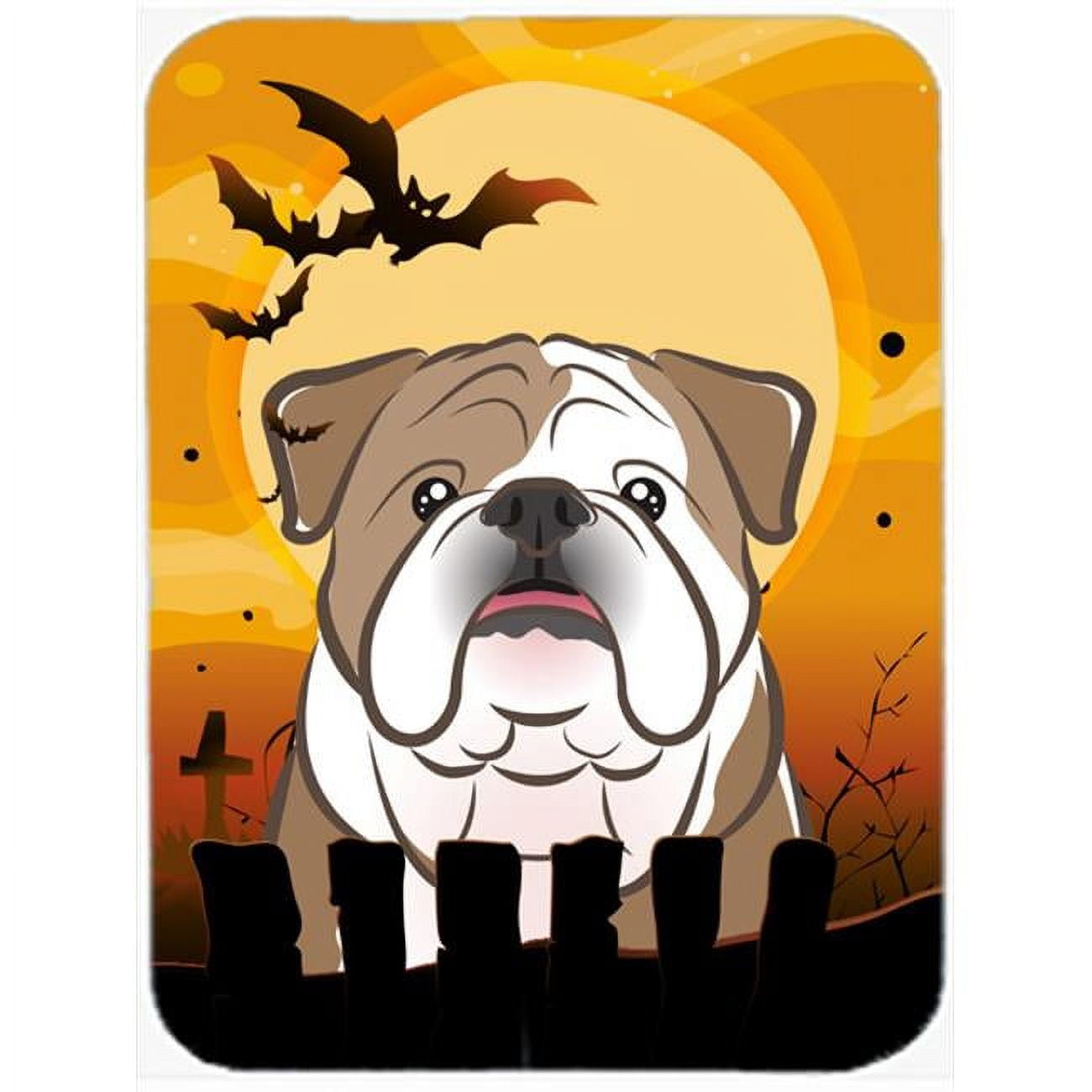 Halloween English Bulldog Glass Cutting Board Large