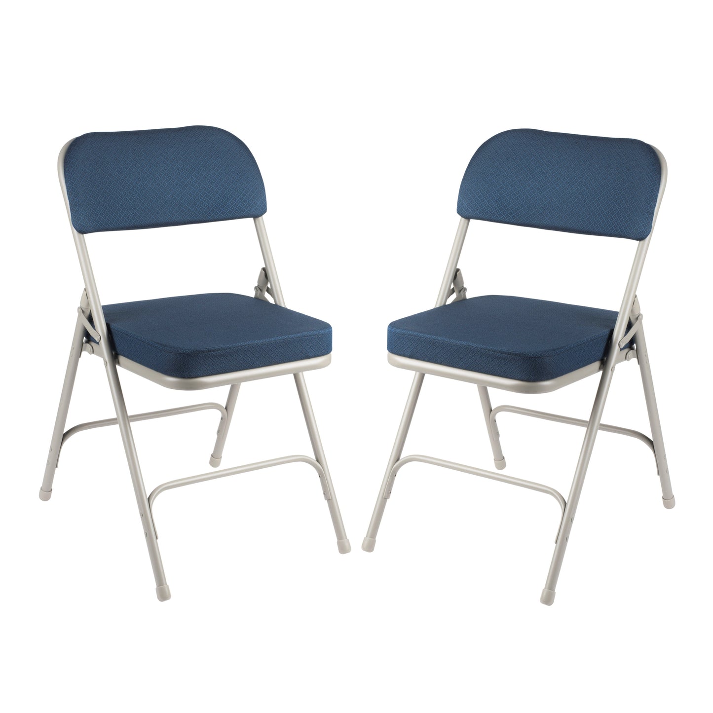 Hampden Furnishings Bernadine Collection Deluxe Fabric Padded Folding Chair, Blue, Pack of 2