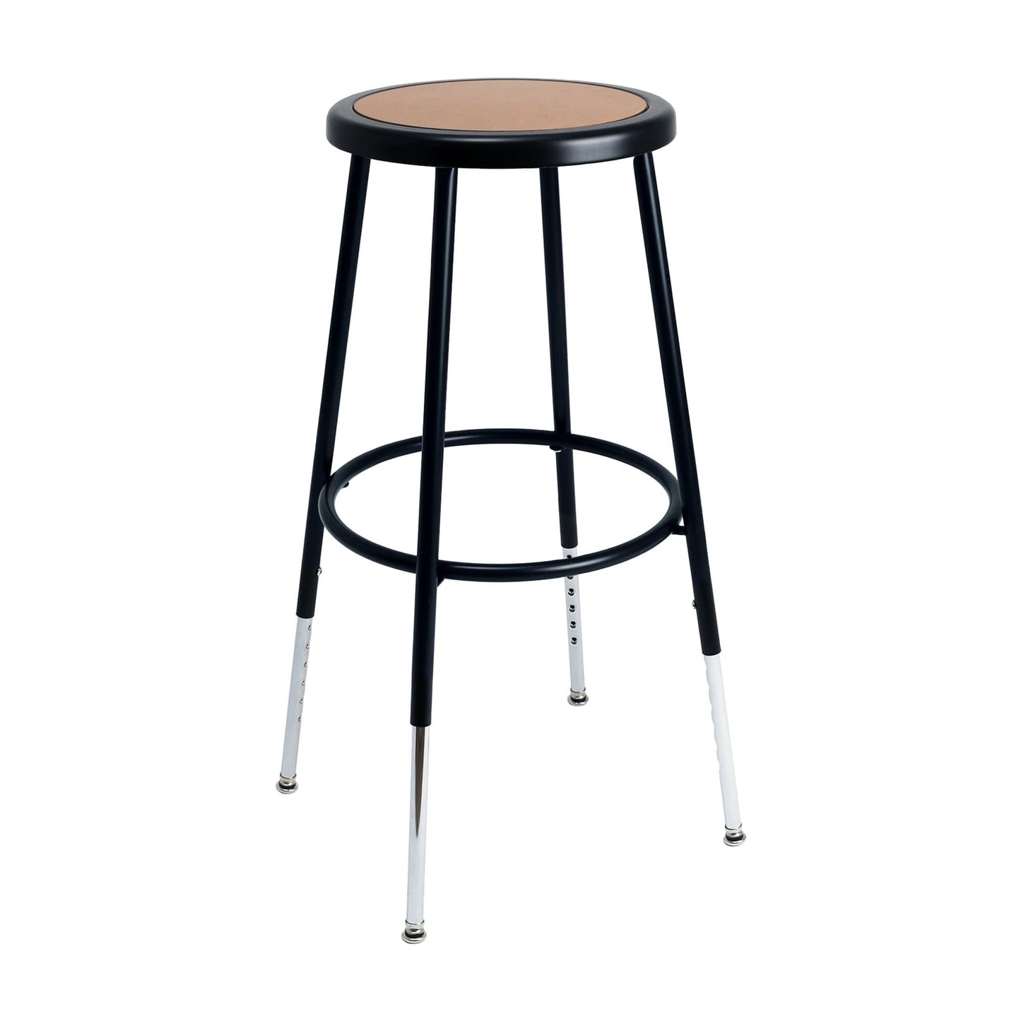 Hampden Furnishings Felix Collection Height Adjustable 25-33 Inch Steel Stool, Black, AssemblyReady