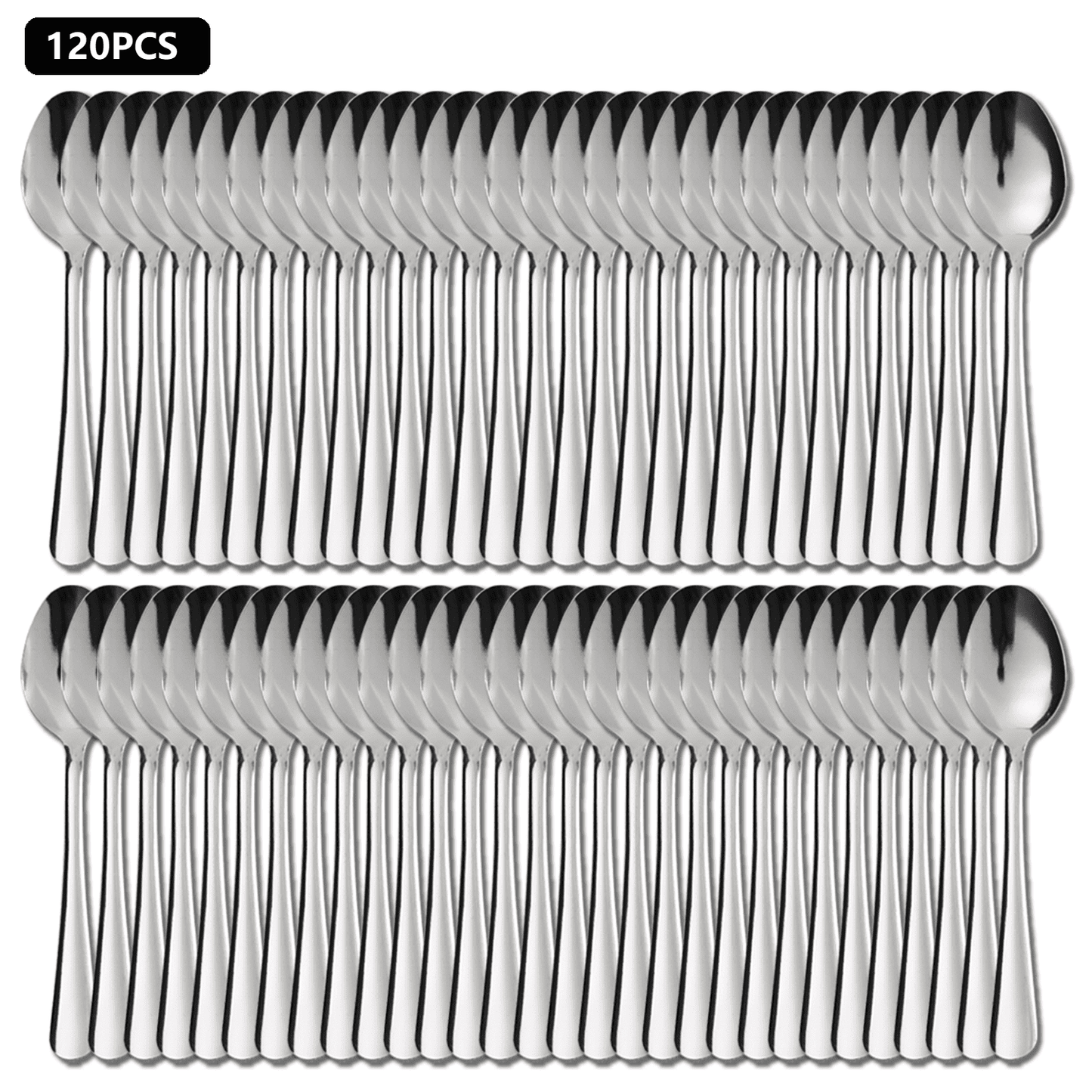 Hansmart 120pcs Dinner Spoons,7.1" Stainless Steel Spoons Silverware, Kitchen Essential Dinner Spoons, Table Spoon for Home Kitchen Restaurant, Party, Catering, Picinc, Dishwasher Safe