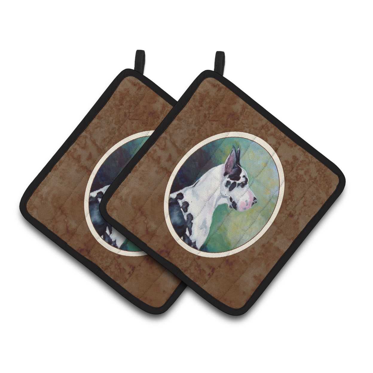 Harlequin Great Dane Pair of Pot Holders