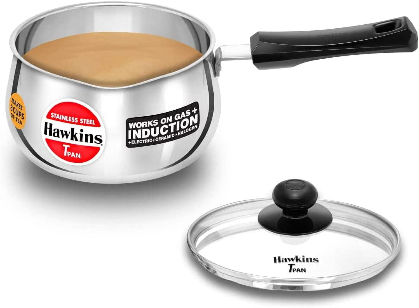 Hawkins 2 Liter Stainless Steel Saucepan TPan with Glass Lid