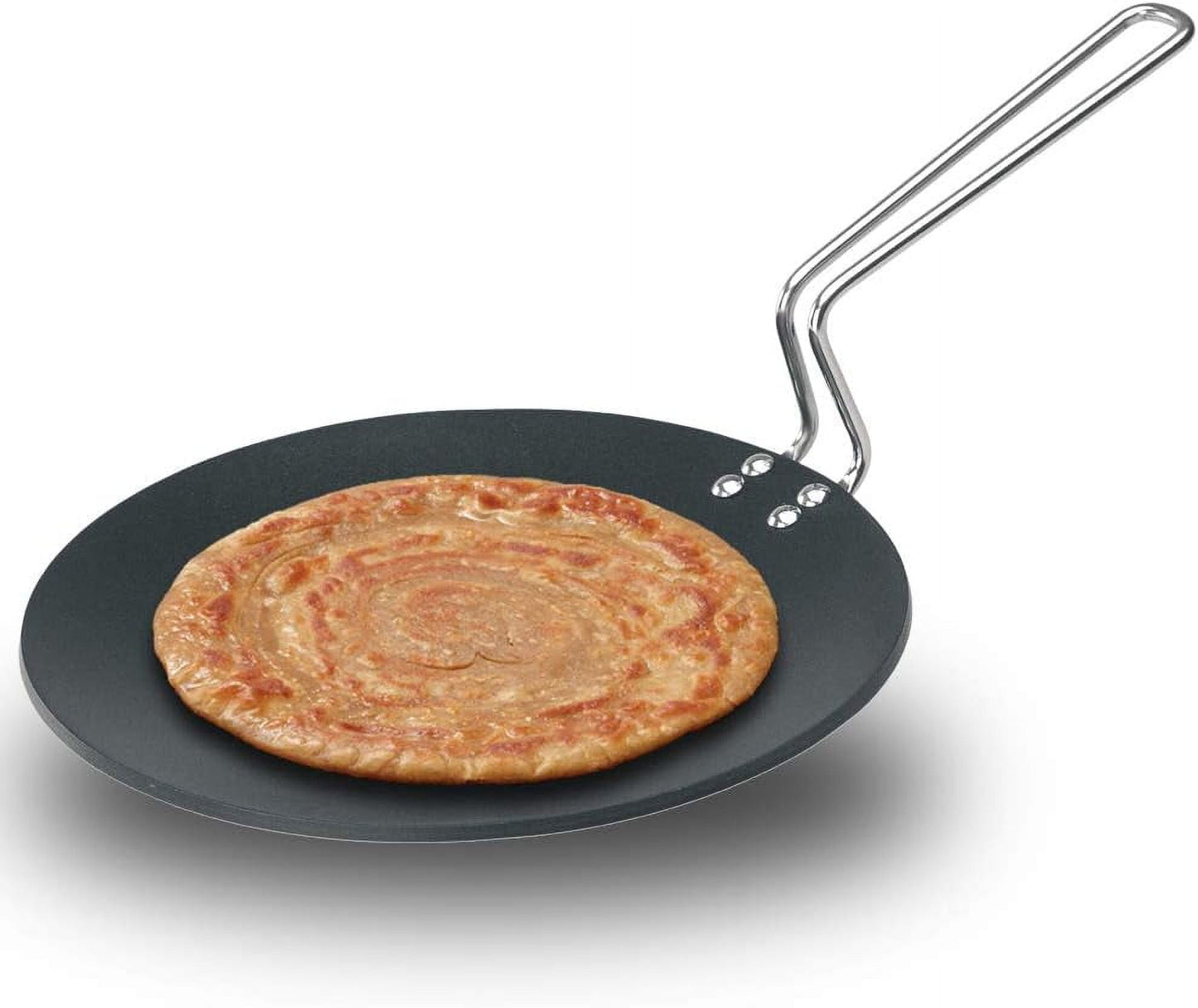 Hawkins Futura Non-Stick Concave Tava Griddle 10 in with Steel Handle