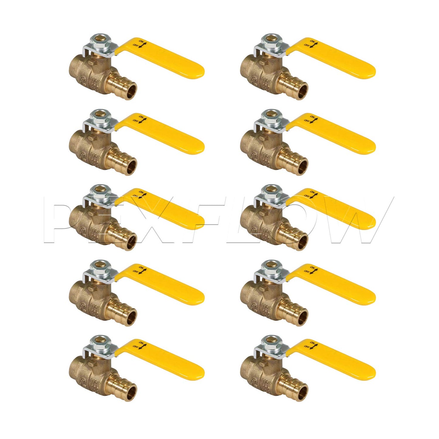 Heavy Duty Brass Full Port PEX Ball Valve with 3/4 in. SWT x 3/4 in. PEX Connections (10 Pack)