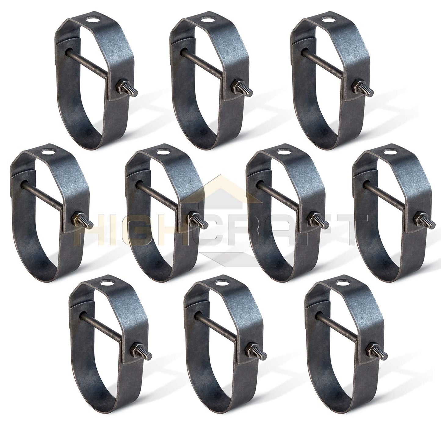 Highcraft 1-1/2 in. Clevis Hanger for Vertical Pipe Support in Standard Uncoated Steel (10-Pack)