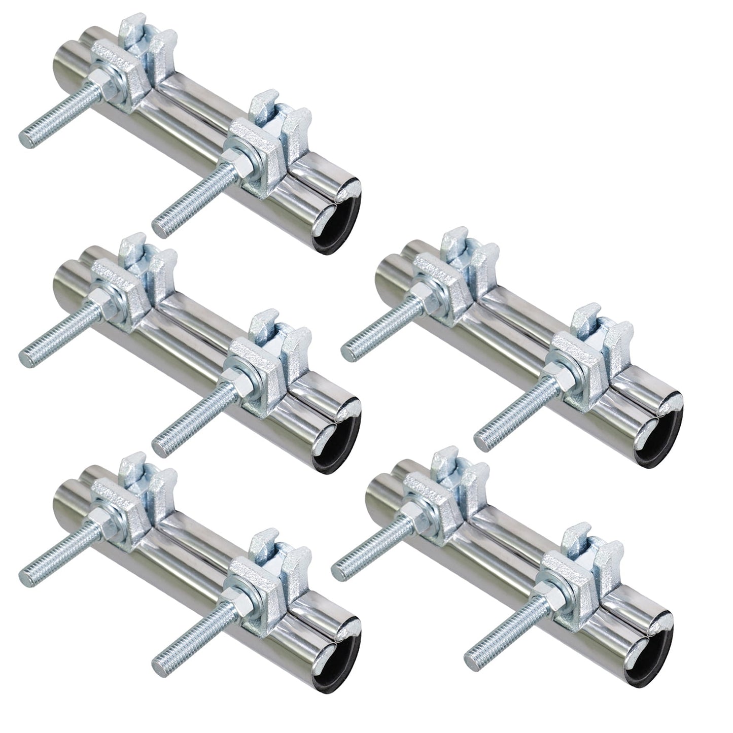 Highcraft Pipe Repair Clamp 2" One Bolt, 6" Long Stainless Steel (5 Pack)