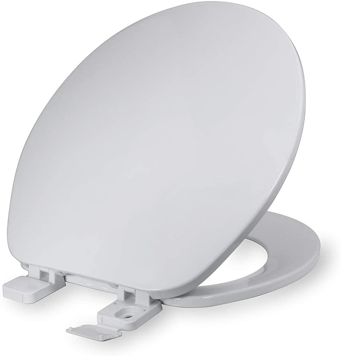 Highcraft Round Plastic Toilet Seat Slow Close Adjustable Hinge, White
