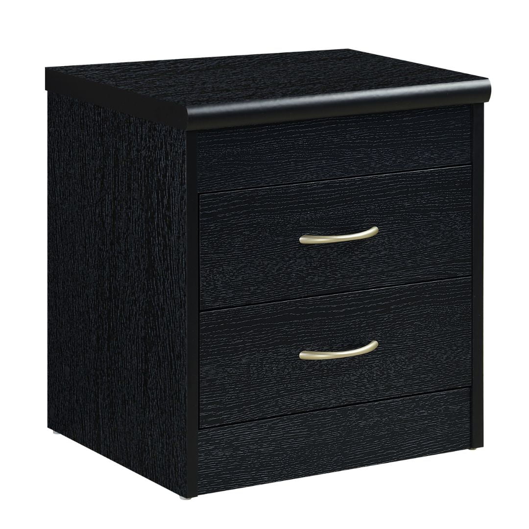 Hodedah 2-Drawer Nightstand, Black