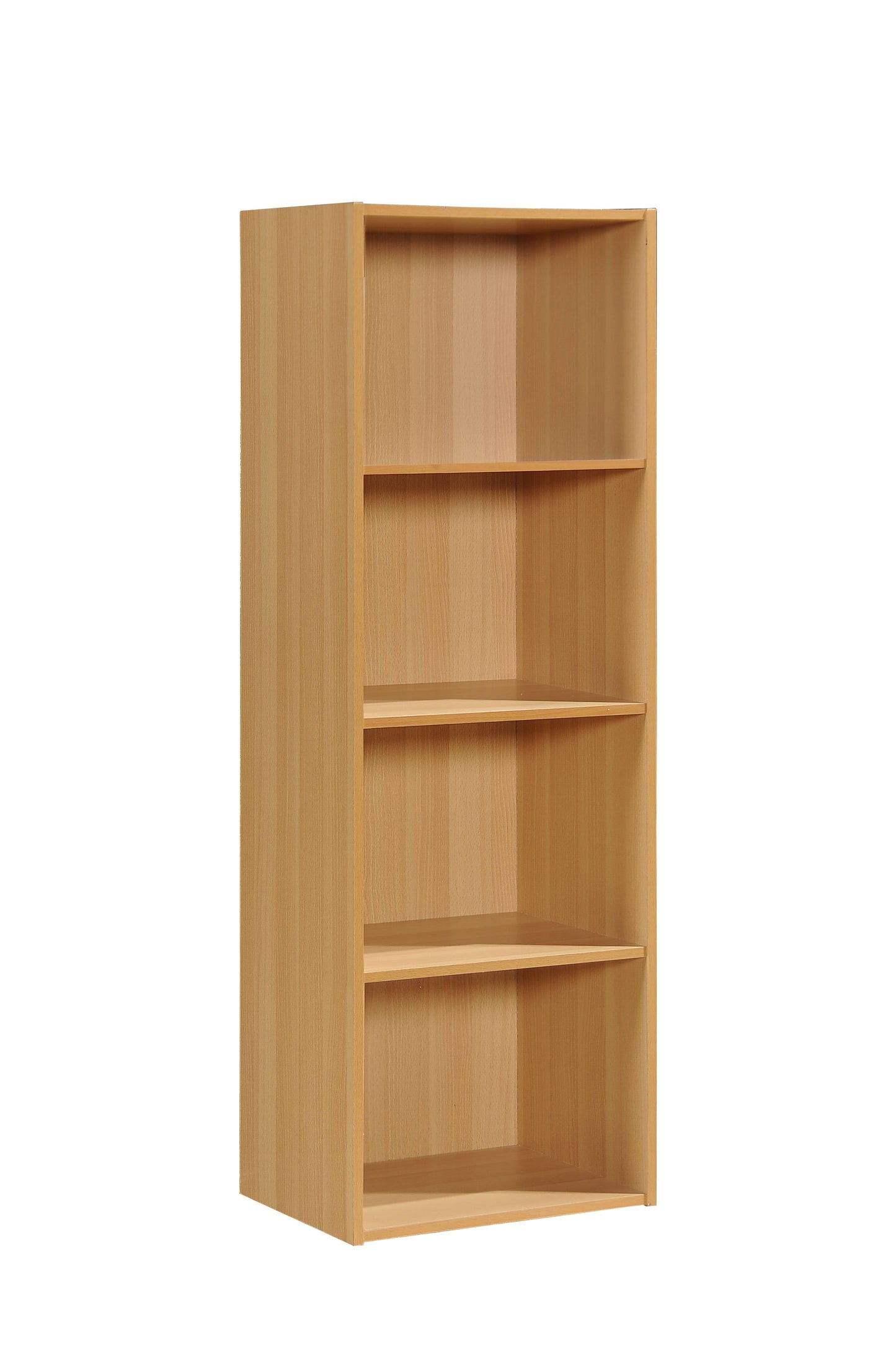 Hodedah 4-Shelf Wood Bookcase, Brown