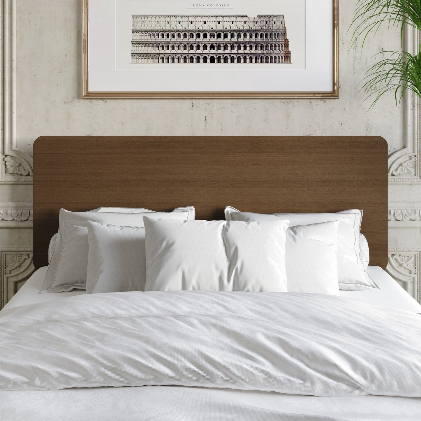 Home Design Keokuk Queen Headboard with Minimalist Design & Easy Installation, Brown, Easy Assembly