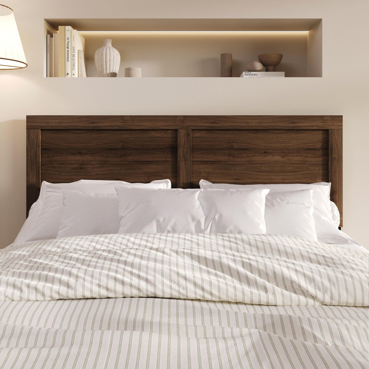 Home Design Yakima Full Headboard with Farmhouse Design, Brown, Adjustable Height, Easy Assembly