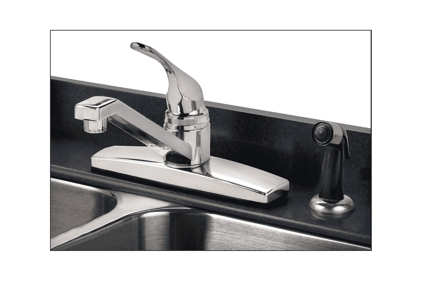 Home Plus Traditional One Handle Kitchen Faucet with Deck Mount Side Sprayer, Chrome