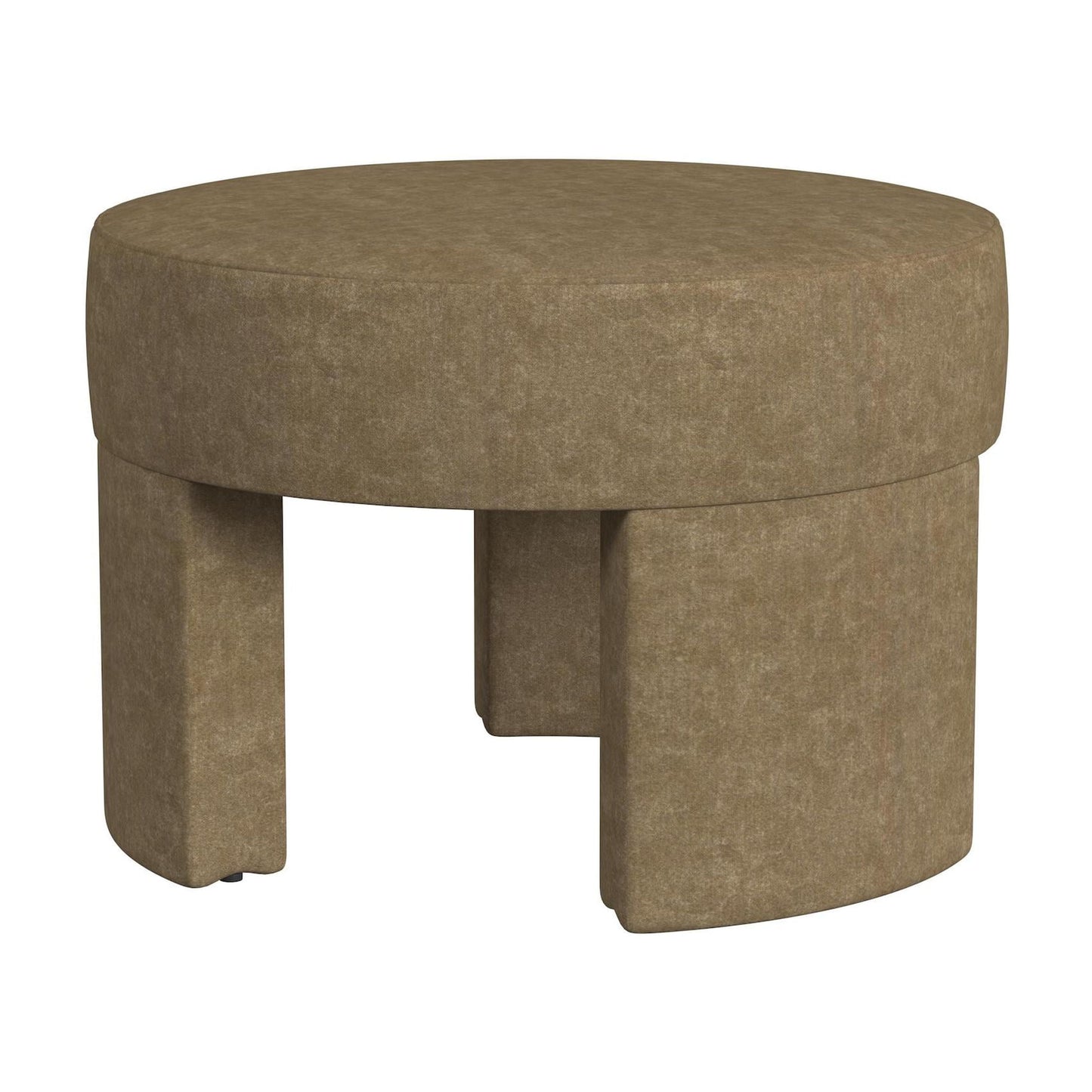 HomePop Sophia Round Upholstered Ottoman, Mocha Velvet