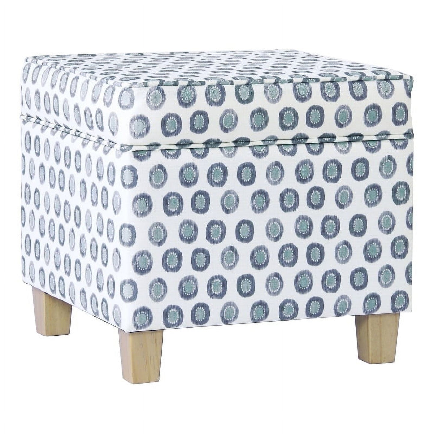 HomePop Square Storage Ottoman, Small Medallion Ikat Print