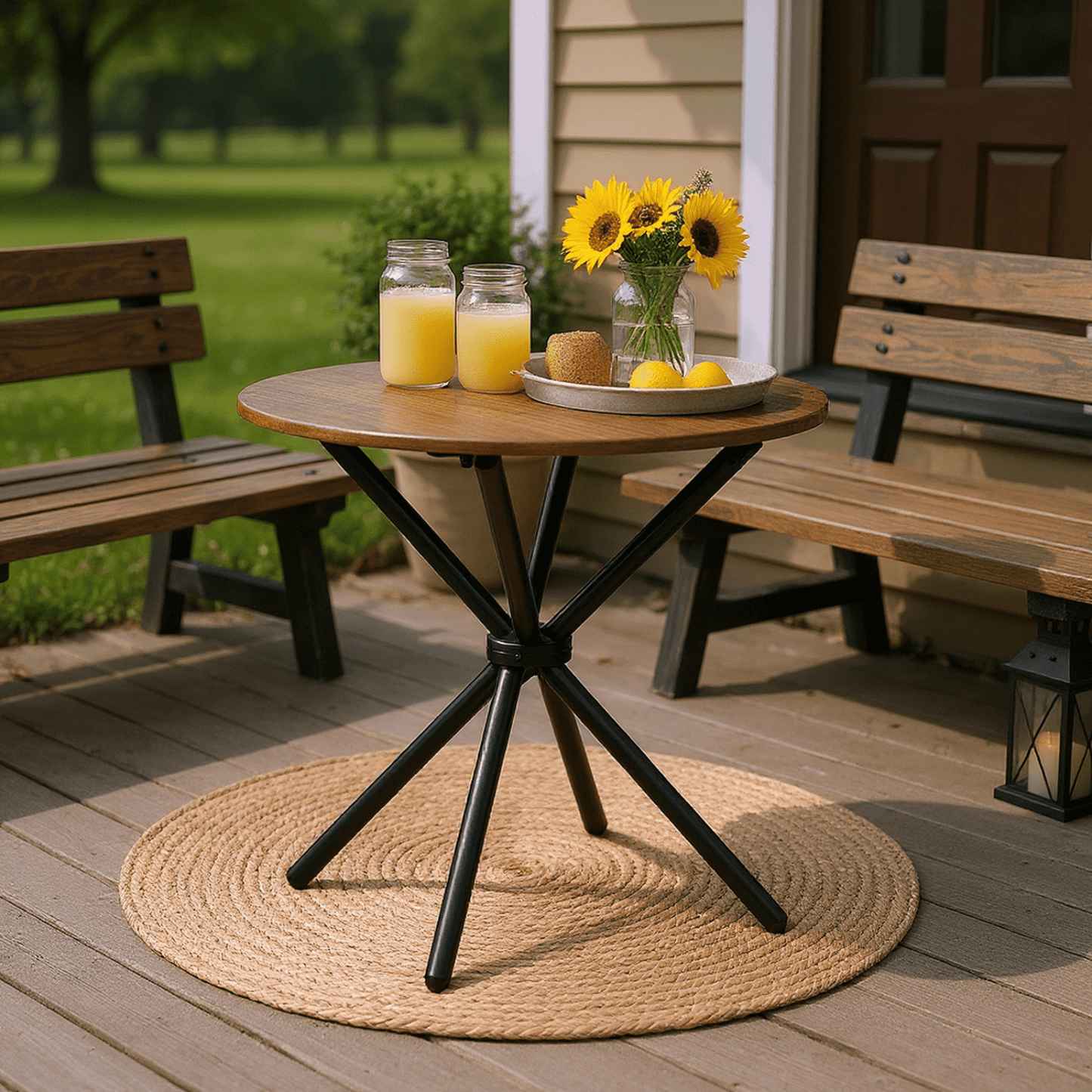 Homy Casa 31.5" Round Coffee Table for Living Room, Apartment, Lounge or Small Space, Espresso