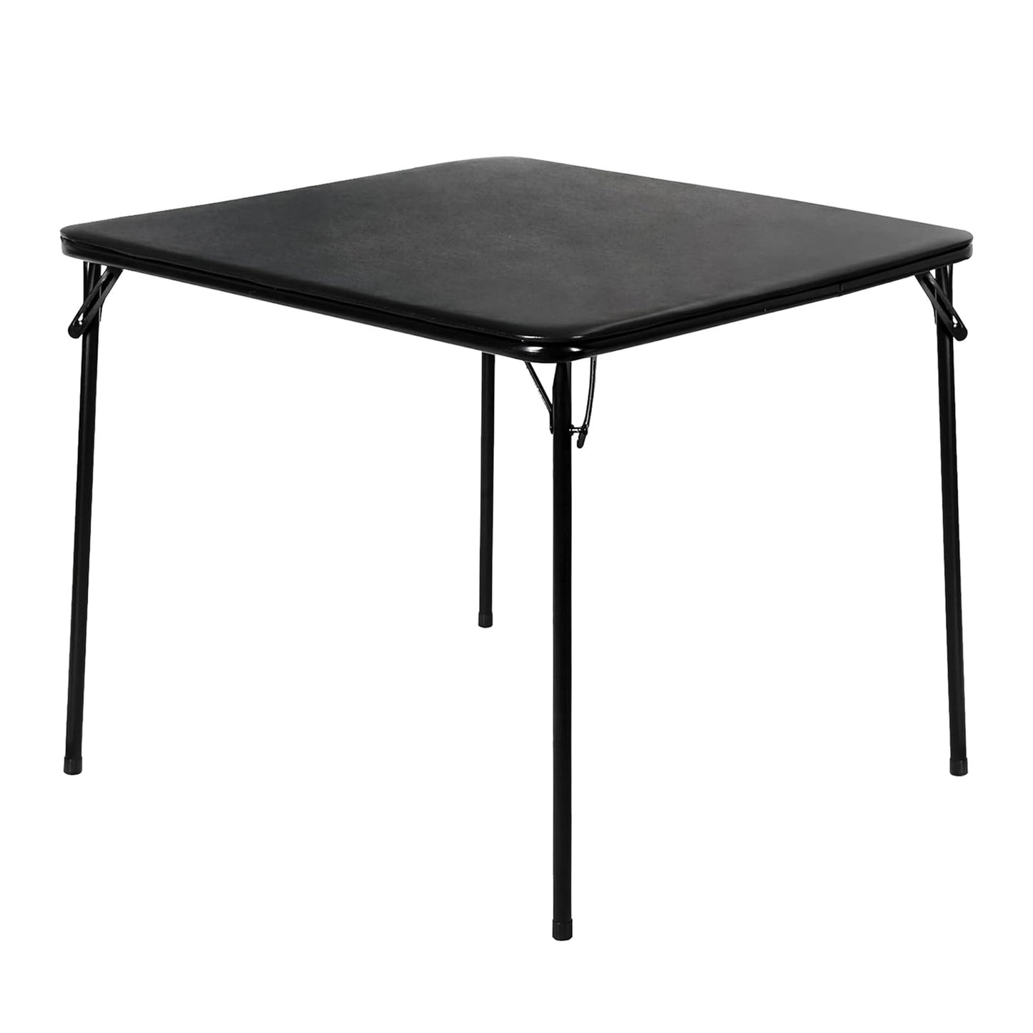 Homy Casa 34" Folding Card Table, Square Portable Game Night Dining Table for Camping, Black
