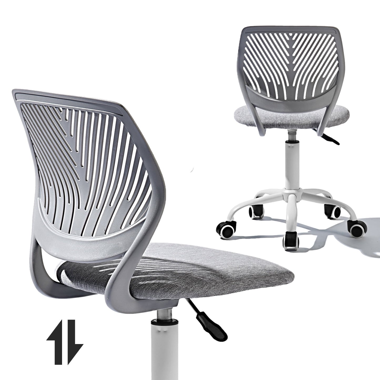 Homy Casa School Student Desk Chair Set of 2, Ergonomic Classroom Task Chairs, Verita Gray