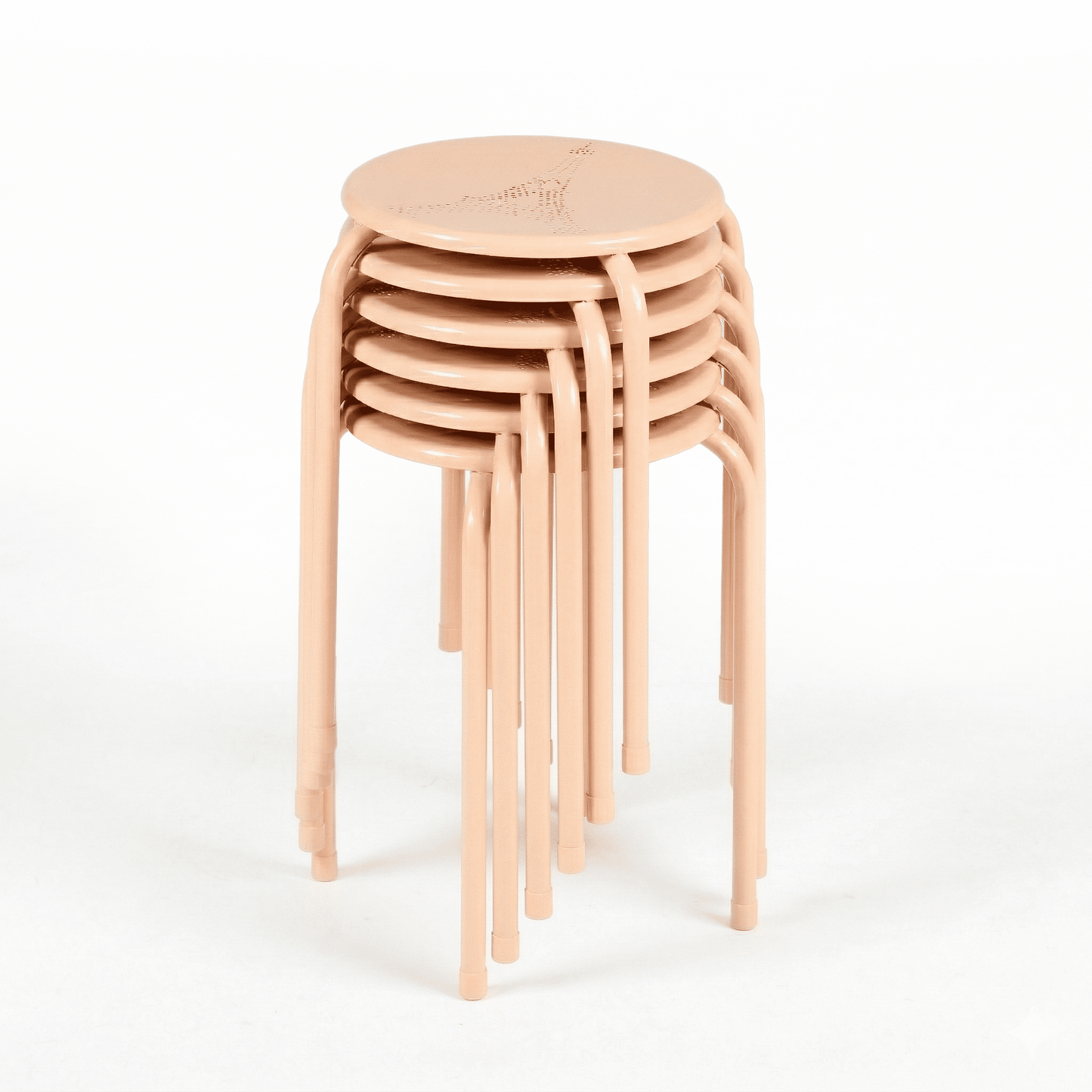 Homy Casa Folding Stackable Chair Set of 6, Metal Stools for Classroom, Kitchen Craft Room, Pink