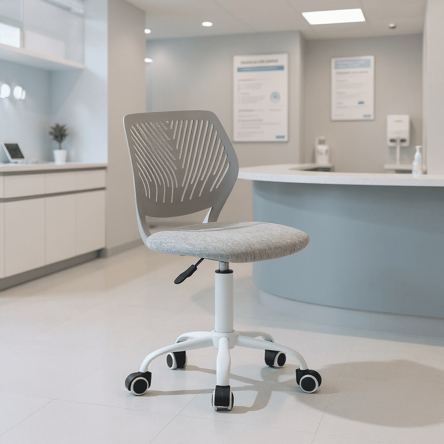 Homy Casa Modern Swivel Office Lobby Reception Chair for Professional Waiting Room, Pebble gray