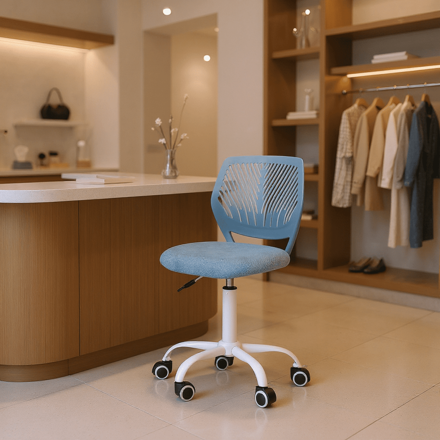 Homy Casa Modern Swivel Office Lobby Reception Chair for Professional Waiting Room, Cloud Gray