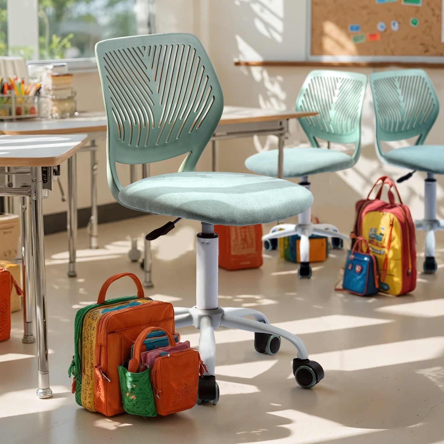 Homy Casa Swivel School Studen Chair with Adjustable Height – Ideal for Classrooms, Reading Areas